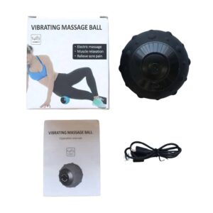 Contenu du coffret avec balle de massage, câble USB et manuel d utilisation