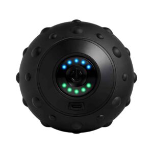 Appareil d auto-massage noir en forme de balle vu de face