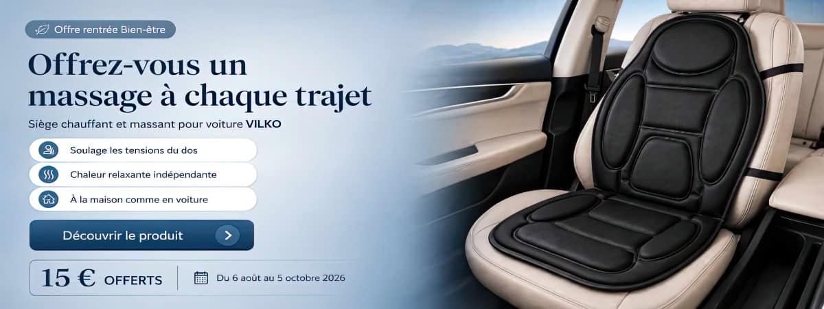 Découvrir le siège chauffant et massant pour voiture en offre de rentrée