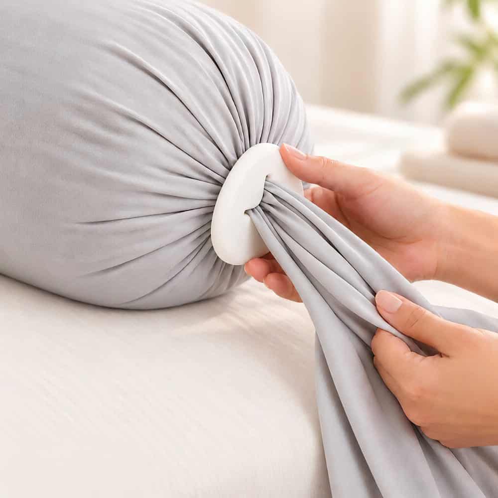 Détail du système de réglage du coussin pour femme enceinte